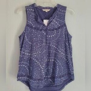 Lucky Brand Sleeveless Starry Blue Blouse